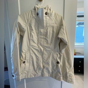 Cream North Face waterproof jacket, xs